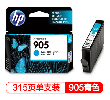 图片 惠普（HP）T6L89AA 905  原装墨盒315页（适用于HP 6960）青色 墨盒